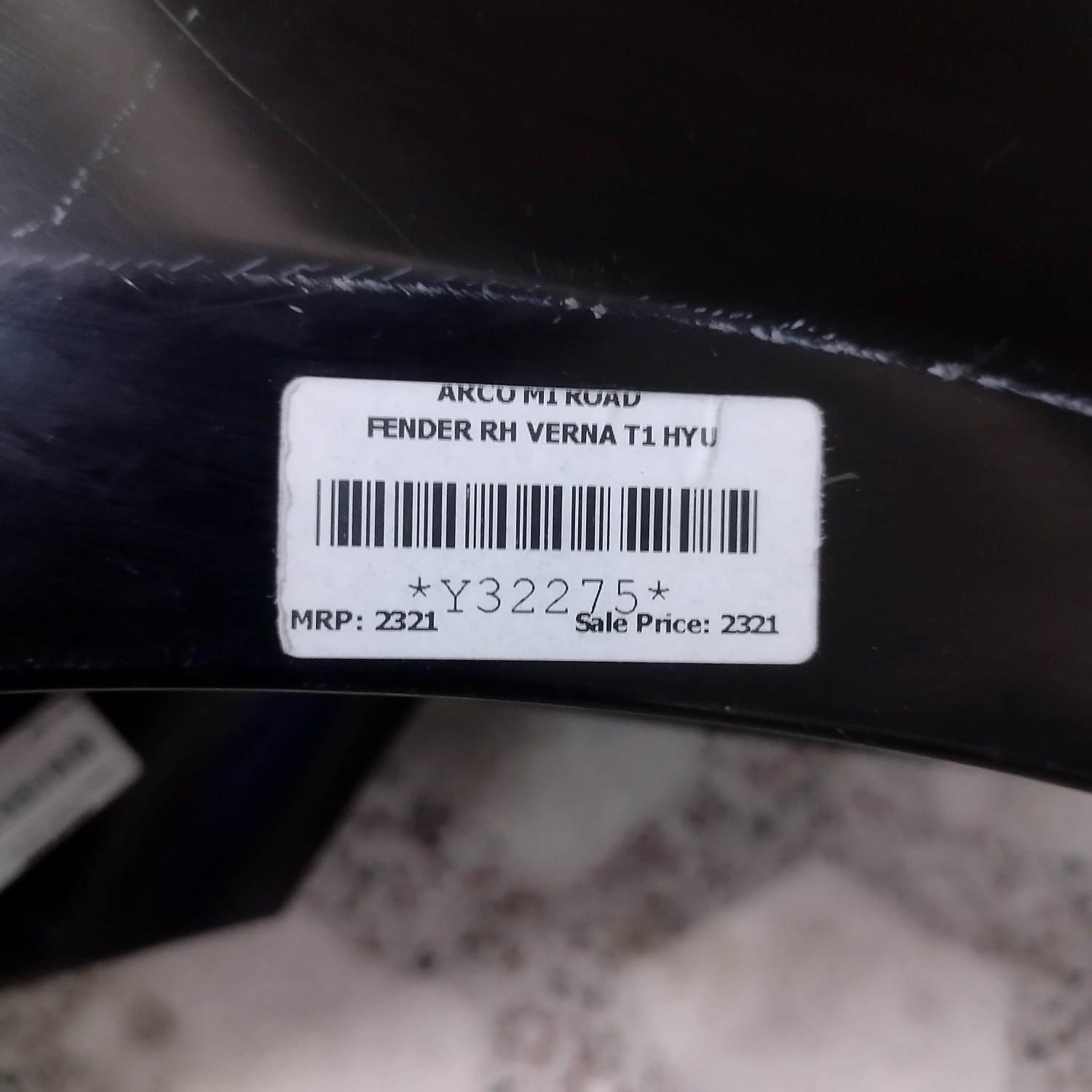 FENDER RIGHT VERNA T1 HYU 663210P000